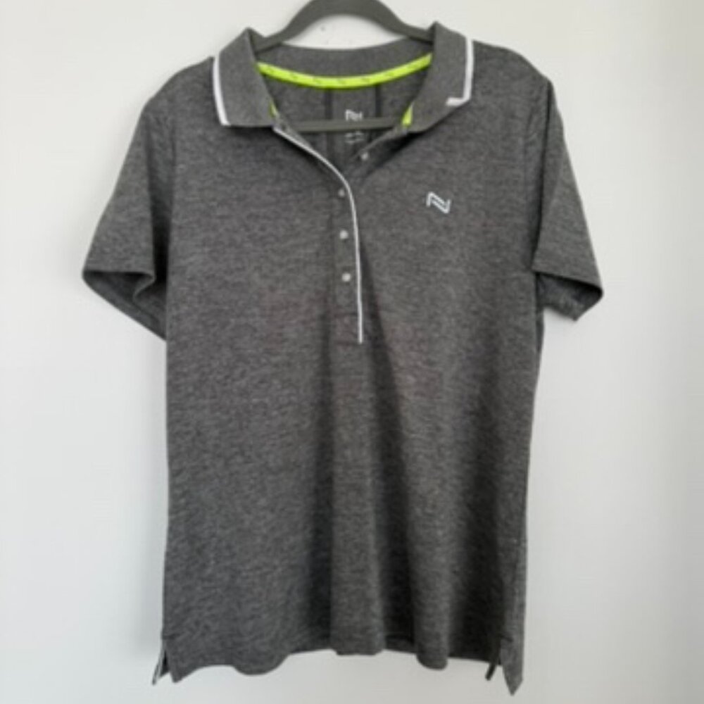 $75 Nola Athletic Polo Shirt Grey Size 2X Active Golf Performance Top